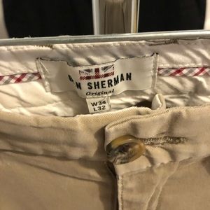 Ben Sherman Chino Pant 34x32 Khaki